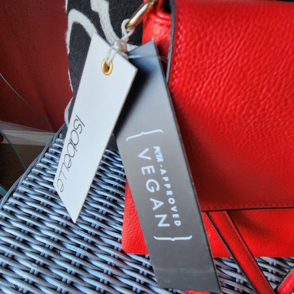NWT ~ ISABELLE ~ Approved Vegan Crossbody Clutch Purse ~ Gorgeous RED ~ NWT - Picture 2 of 5